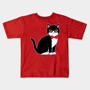 Tuxedo Cat in a Bow Tie Kids T-Shirt